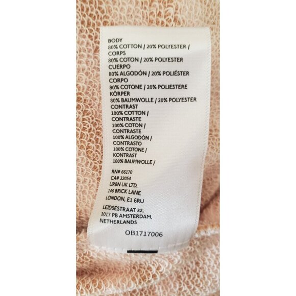 NEW WE THE FREE BY FREE PEOPLE CLASSIC STRIPED LATTE OVERSIZED SWEATSHIRT LARGE - Picture 8 of 10